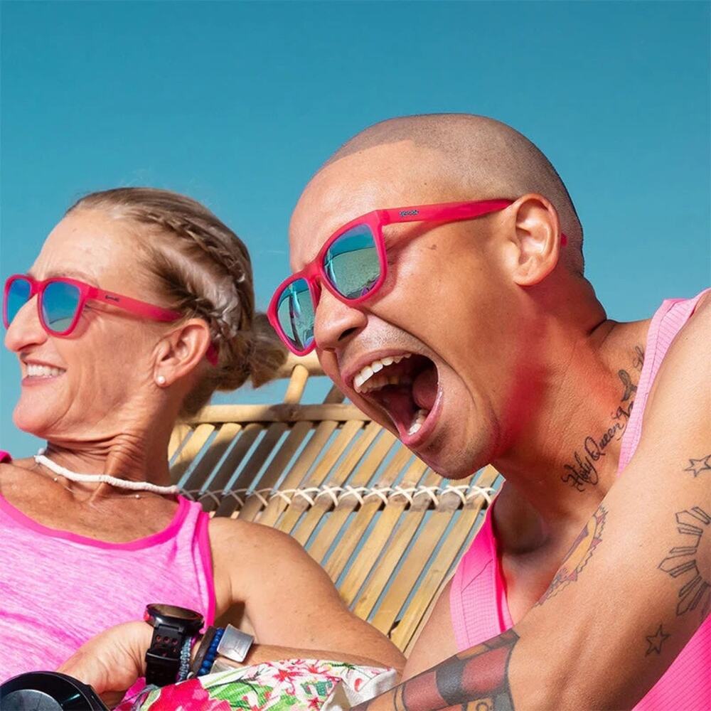 New 😎 Goodr OG Sunnies Flamingos 🦩on a Booze Cruise Pink Sunglasses Unisex